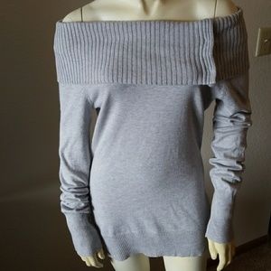 White House/Black Market Off Shoulder Cheek Sweate